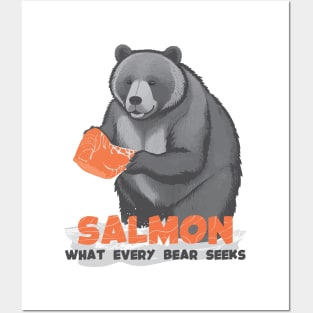 Bear Meets Salmon Posters and Art